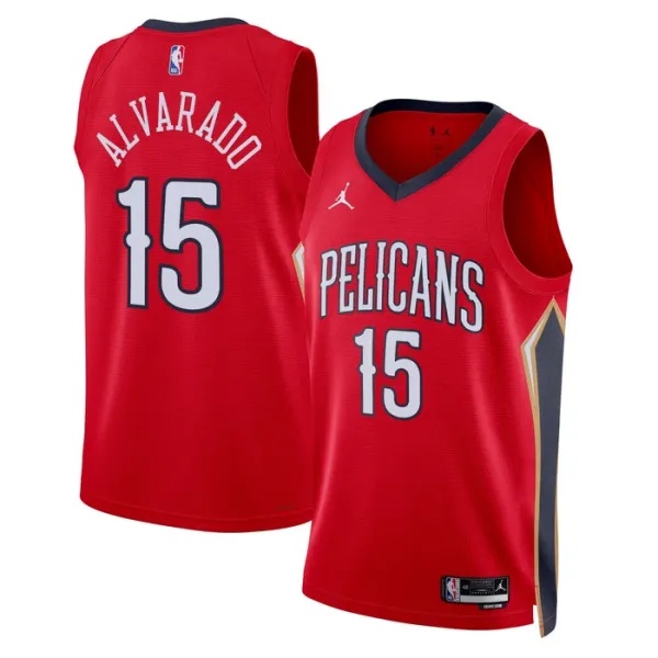 Muški Dres New Orleans Pelicans Jordan Jose Alvarado 15 Statement Edition Swingman Crvena Muški Dres New Orleans Pelicans Jordan Jose Alvarado 15 Statement Edition Swingman Crvena