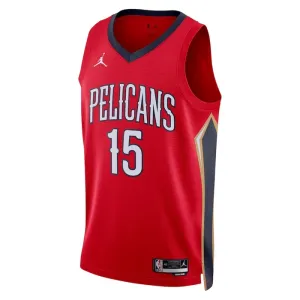 Muški Dres New Orleans Pelicans Jordan Jose Alvarado 15 Statement Edition Swingman Crvena