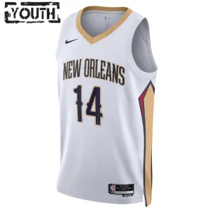 Nike Dječji Dres New Orleans Pelicans Brandon Ingram 14 Association Edition Swingman Bijela