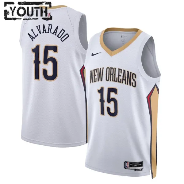 Nike Dječji Dres New Orleans Pelicans Jose Alvarado 15 Association Edition Swingman Bijela Nike Dječji Dres New Orleans Pelicans Jose Alvarado 15 Association Edition Swingman Bijela