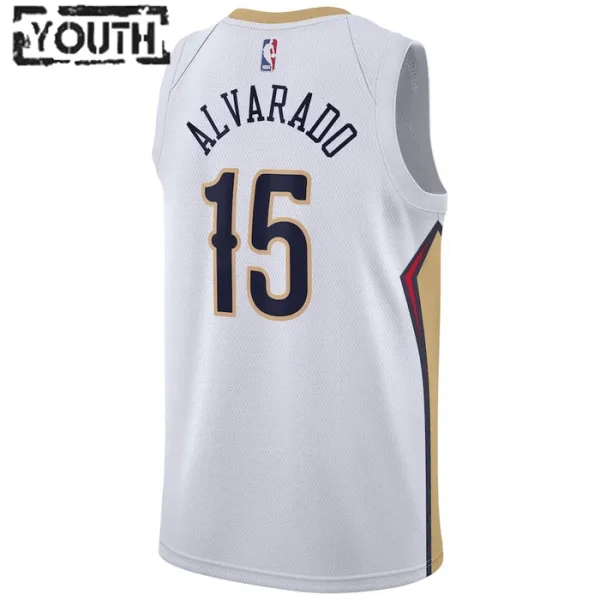 Nike Dječji Dres New Orleans Pelicans Jose Alvarado 15 Association Edition Swingman Bijela