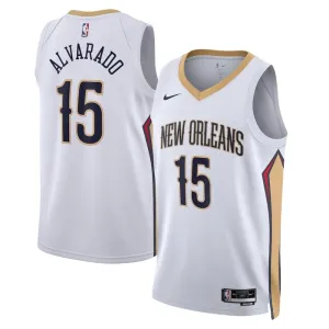 Nike Muški Dres New Orleans Pelicans Jose Alvarado 15 Association Edition Swingman Bijela