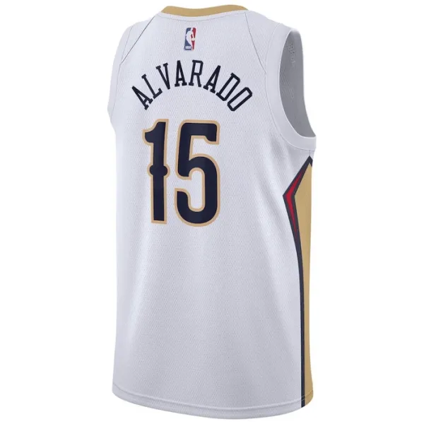 Nike Muški Dres New Orleans Pelicans Jose Alvarado 15 Association Edition Swingman Bijela