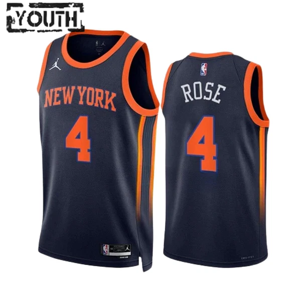 Dječji Dres New York Knicks Derrick Rose 4 Jordan Statement Edition Swingman Navy Dječji Dres New York Knicks Derrick Rose 4 Jordan Statement Edition Swingman Navy