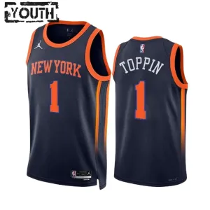 Dječji Dres New York Knicks Obi Toppin 1 Jordan Statement Edition Swingman Navy