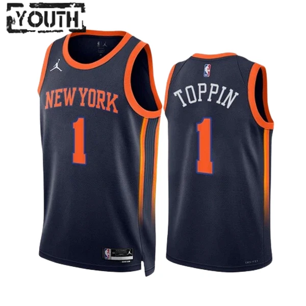 Dječji Dres New York Knicks Obi Toppin 1 Jordan Statement Edition Swingman Navy Dječji Dres New York Knicks Obi Toppin 1 Jordan Statement Edition Swingman Navy