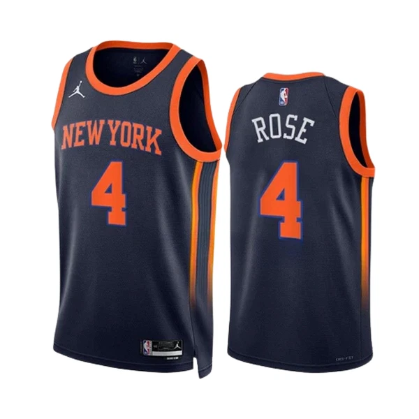 Muški Dres New York Knicks Derrick Rose 4 Jordan Statement Edition Swingman Navy Muški Dres New York Knicks Derrick Rose 4 Jordan Statement Edition Swingman Navy
