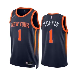Muški Dres New York Knicks Obi Toppin 1 Jordan Statement Edition Swingman Navy