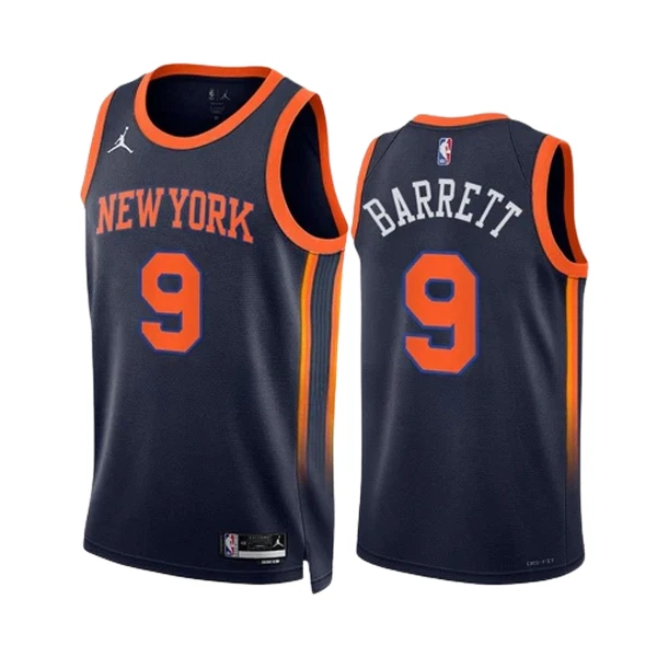 Muški Dres New York Knicks RJ Barrett 9 Jordan Statement Edition Swingman Navy Muški Dres New York Knicks RJ Barrett 9 Jordan Statement Edition Swingman Navy