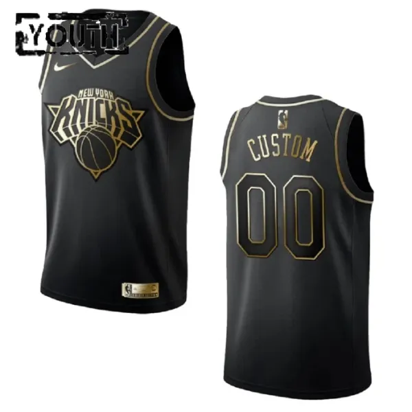 Nike Dječji Dres New York Knicks Personalizacija Golden Edition Swingman Crna Nike Dječji Dres New York Knicks Personalizacija Golden Edition Swingman Crna