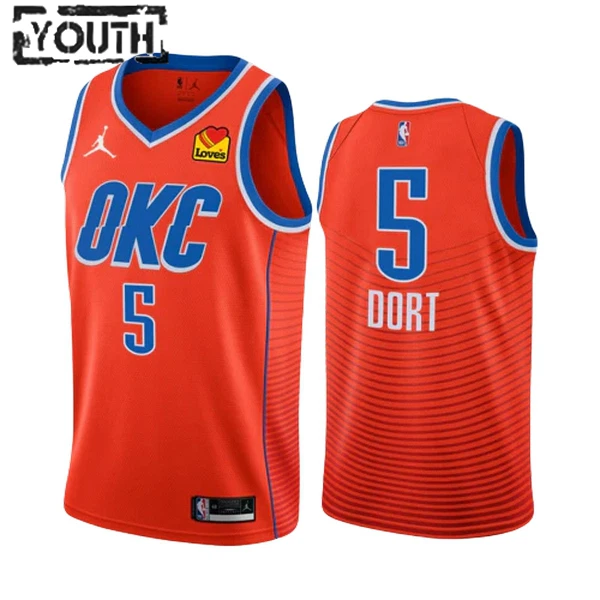 Dječji Dres Oklahoma City Thunder Luguentz Dort 5 Jordan Statement Edition 2022/23 Swingman NarančAsto Dječji Dres Oklahoma City Thunder Luguentz Dort 5 Jordan Statement Edition 2022/23 Swingman NarančAsto