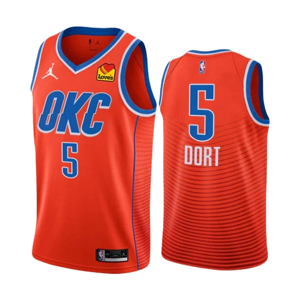 Muški Dres Oklahoma City Thunder Luguentz Dort 5 Jordan Statement Edition 2022/23 Swingman NarančAsto Muški Dres Oklahoma City Thunder Luguentz Dort 5 Jordan Statement Edition 2022/23 Swingman NarančAsto