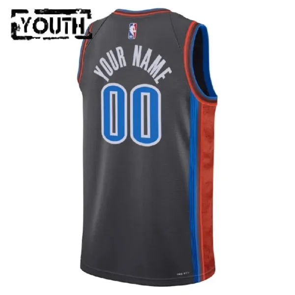 Nike Dječji Dres Oklahoma City Thunder Personalizacija City Edition 2022/23 Swingman Crna