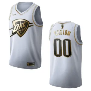 Nike Muški Dres Oklahoma City Thunder Personalizacija Golden Edition Swingman Bijela