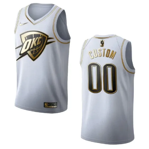 Nike Muški Dres Oklahoma City Thunder Personalizacija Golden Edition Swingman Bijela Nike Muški Dres Oklahoma City Thunder Personalizacija Golden Edition Swingman Bijela