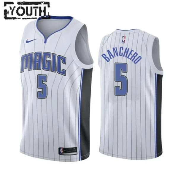 Nike Dječji Dres Orlando Magic Paolo Banchero 5 Association Edition Swingman Bijela Nike Dječji Dres Orlando Magic Paolo Banchero 5 Association Edition Swingman Bijela