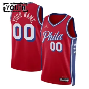 Dječji Dres Philadelphia 76ers Jordan Personalizacija Statement Edition Swingman Crvena