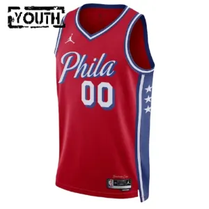 Dječji Dres Philadelphia 76ers Jordan Personalizacija Statement Edition Swingman Crvena