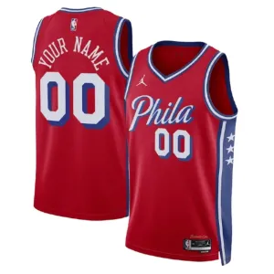 Muški Dres Philadelphia 76ers Jordan Personalizacija Statement Edition Swingman Crvena