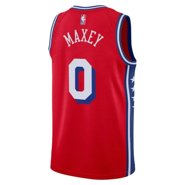 Muški Dres Philadelphia 76ers Jordan Tyrese Maxey 0 Statement Edition Swingman Crvena