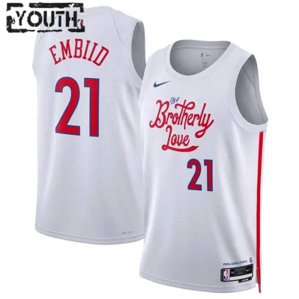 Nike Dječji Dres Philadelphia 76ers Joel Embiid 21 City Edition 2022/23 Swingman Bijela Nike Dječji Dres Philadelphia 76ers Joel Embiid 21 City Edition 2022/23 Swingman Bijela