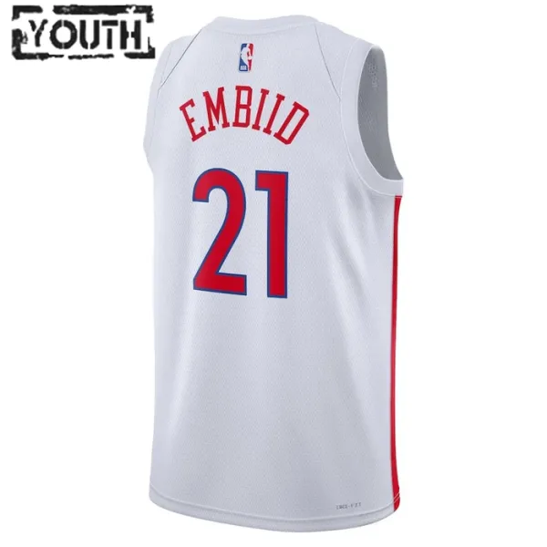Nike Dječji Dres Philadelphia 76ers Joel Embiid 21 City Edition 2022/23 Swingman Bijela