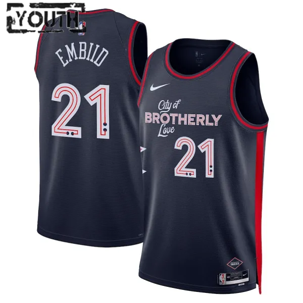 Nike Dječji Dres Philadelphia 76ers Joel Embiid City Edition 2023/24 Swingman Navy Nike Dječji Dres Philadelphia 76ers Joel Embiid City Edition 2023/24 Swingman Navy