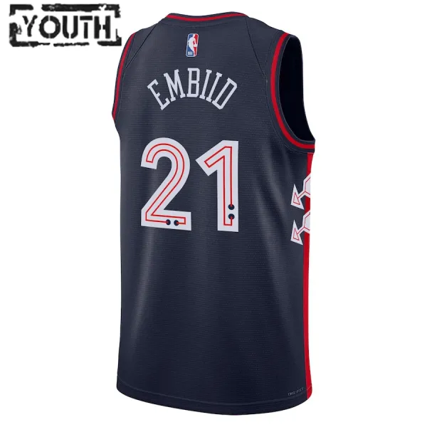 Nike Dječji Dres Philadelphia 76ers Joel Embiid City Edition 2023/24 Swingman Navy