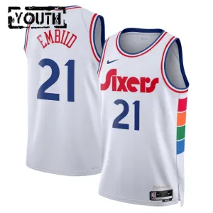 Nike Dječji Dres Philadelphia 76ers Joel Embiid City Edition 2024/25 Swingman Bijela