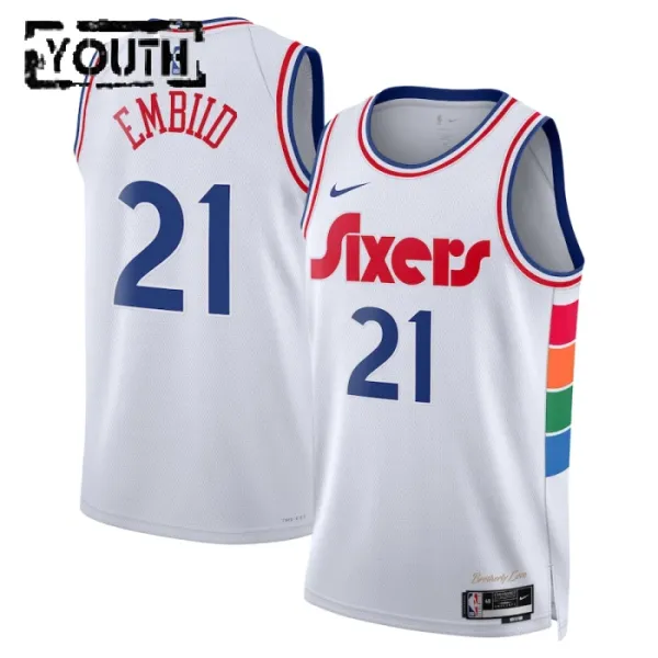 Nike Dječji Dres Philadelphia 76ers Joel Embiid City Edition 2024/25 Swingman Bijela Nike Dječji Dres Philadelphia 76ers Joel Embiid City Edition 2024/25 Swingman Bijela