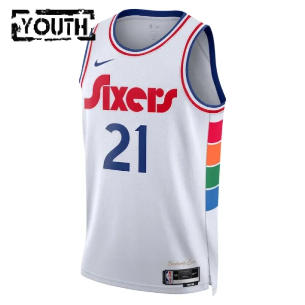 Nike Dječji Dres Philadelphia 76ers Joel Embiid City Edition 2024/25 Swingman Bijela
