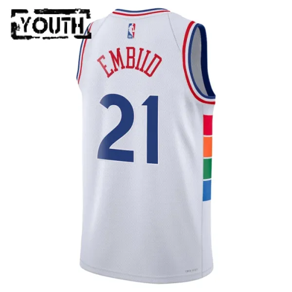 Nike Dječji Dres Philadelphia 76ers Joel Embiid City Edition 2024/25 Swingman Bijela