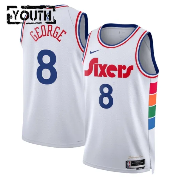 Nike Dječji Dres Philadelphia 76ers Paul George City Edition 2024/25 Swingman Bijela