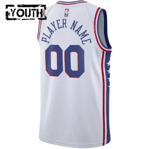 Nike Dječji Dres Philadelphia 76ers Personalizacija Association Edition Swingman Bijela