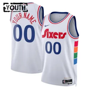Nike Dječji Dres Philadelphia 76ers Personalizacija City Edition 2024/25 Swingman Bijela