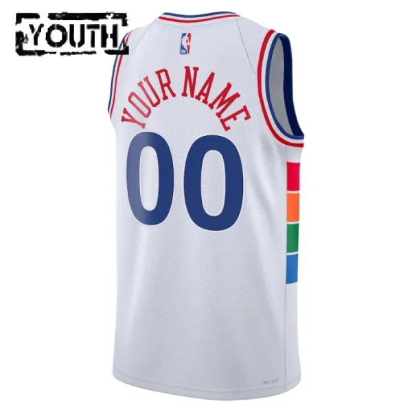 Nike Dječji Dres Philadelphia 76ers Personalizacija City Edition 2024/25 Swingman Bijela