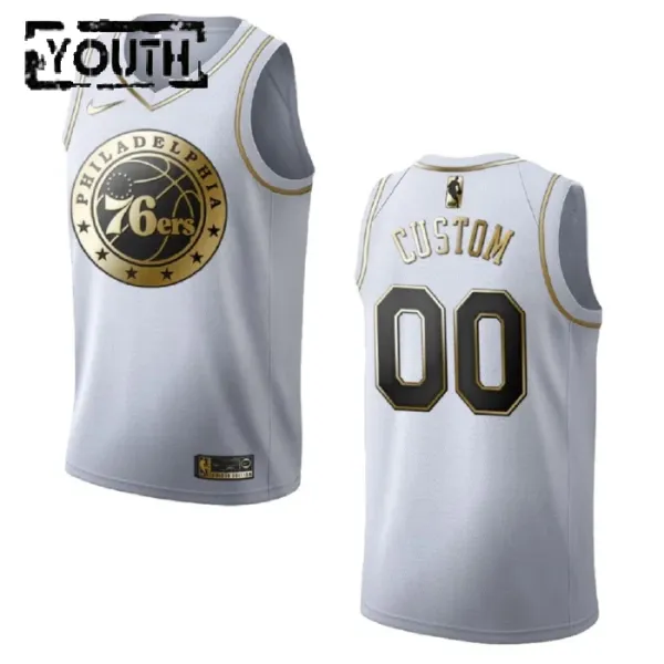 Nike Dječji Dres Philadelphia 76ers Personalizacija Golden Edition Swingman Bijela Nike Dječji Dres Philadelphia 76ers Personalizacija Golden Edition Swingman Bijela