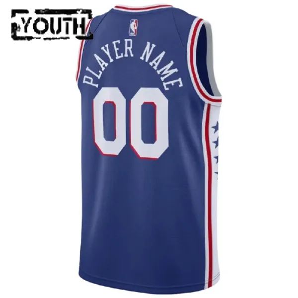 Nike Dječji Dres Philadelphia 76ers Personalizacija Icon Edition Swingman Plava