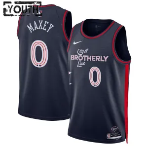 Nike Dječji Dres Philadelphia 76ers Tyrese Maxey City Edition 2023/24 Swingman Navy