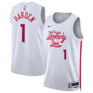 Nike Muški Dres Philadelphia 76ers James Harden 1 City Edition 2022/23 Swingman Bijela