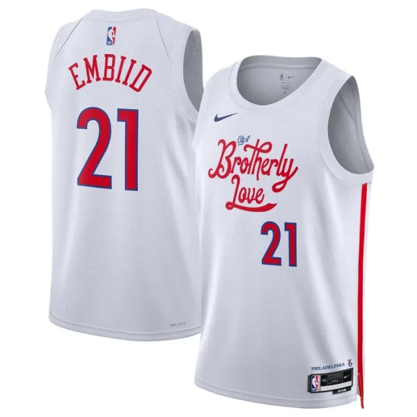 Nike Muški Dres Philadelphia 76ers Joel Embiid 21 City Edition 2022/23 Swingman Bijela Nike Muški Dres Philadelphia 76ers Joel Embiid 21 City Edition 2022/23 Swingman Bijela
