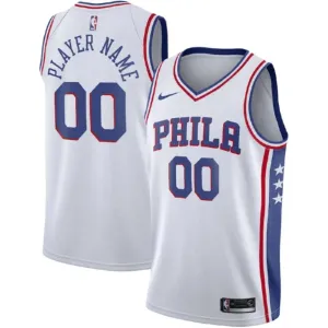 Nike Muški Dres Philadelphia 76ers Personalizacija Association Edition Swingman Bijela