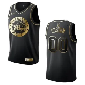 Nike Muški Dres Philadelphia 76ers Personalizacija Golden Edition Swingman Crna