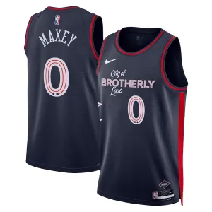 Nike Muški Dres Philadelphia 76ers Tyrese Maxey City Edition 2023/24 Swingman Navy