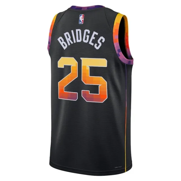 Muški Dres Phoenix Suns Jordan Mikal Bridges 25 Statement Edition Swingman Crna