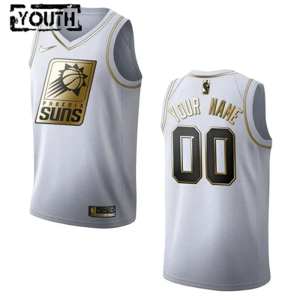 Nike Dječji Dres Phoenix Suns Personalizacija Golden Edition Swingman Bijela