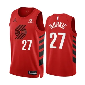 Muški Dres Portland Trail Blazers Jusuf Nurkic 27 Statement Edition Swingman Crvena