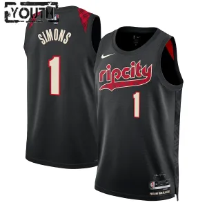 Nike Dječji Dres Portland Trail Blazers Anfernee Simons City Edition 2023/24 Swingman Crna