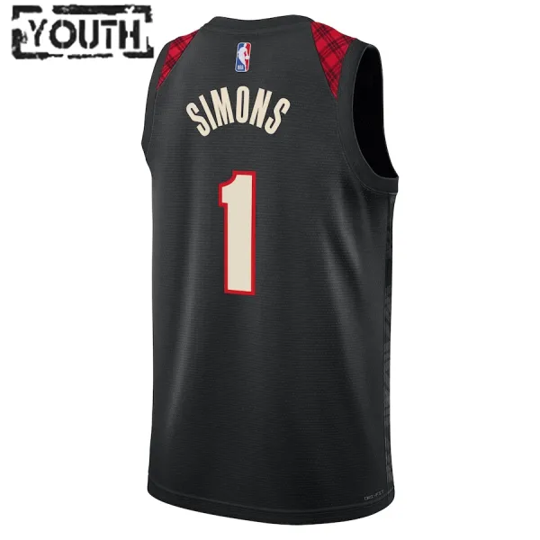 Nike Dječji Dres Portland Trail Blazers Anfernee Simons City Edition 2023/24 Swingman Crna