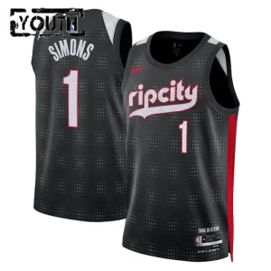 Nike Dječji Dres Portland Trail Blazers Anfernee Simons City Edition 2024/25 Swingman Crna